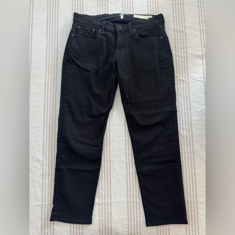 Rag & Bone Black Womens Low-Rise slim boyfriend jeans